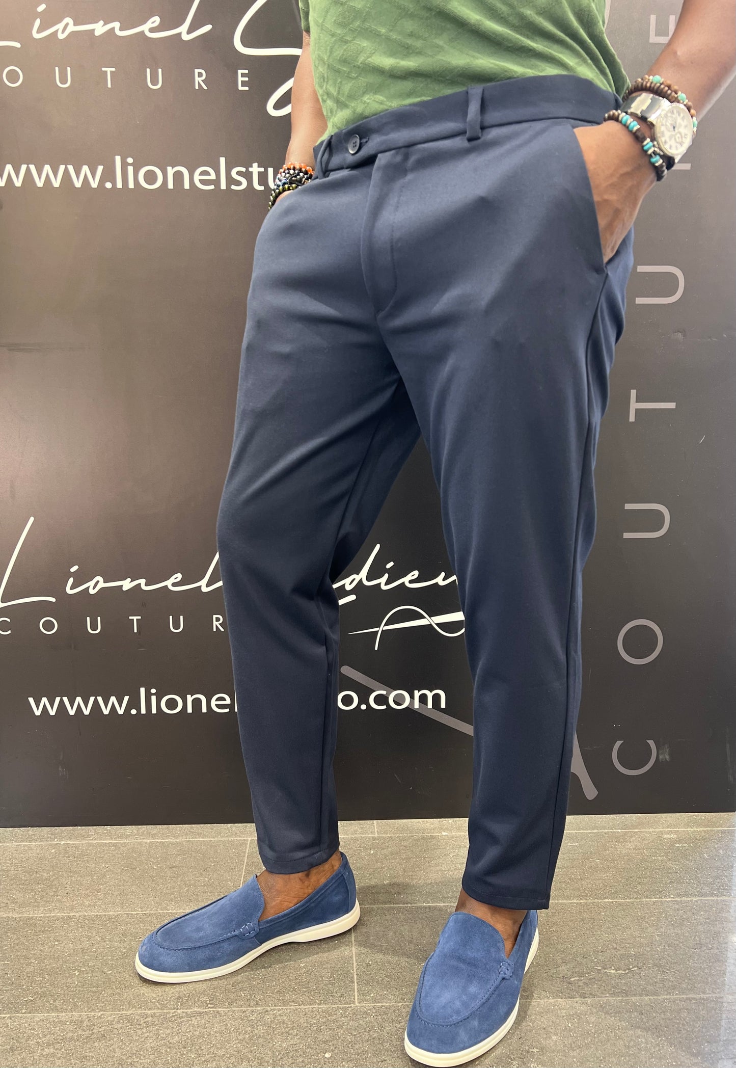 PANTALONI BLU CASUAL SLIM FIT