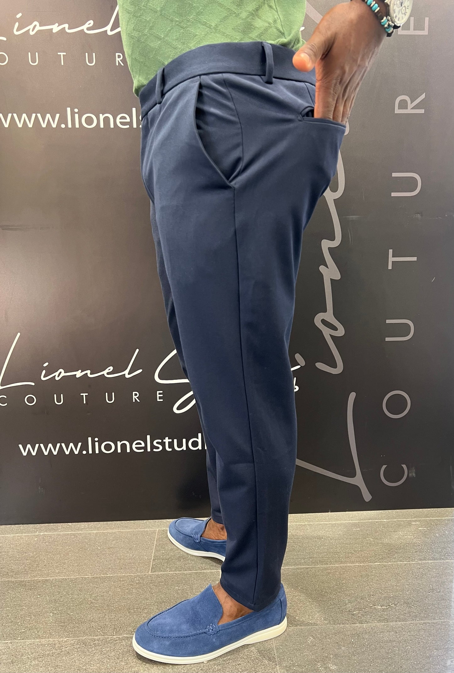 PANTALONI BLU CASUAL SLIM FIT