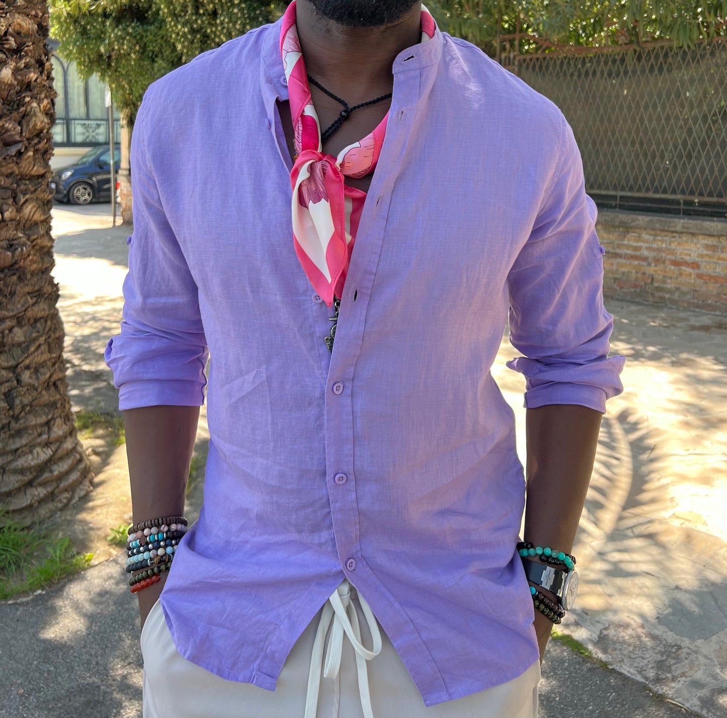 CAMICIA LINO LIONEL VIOLA