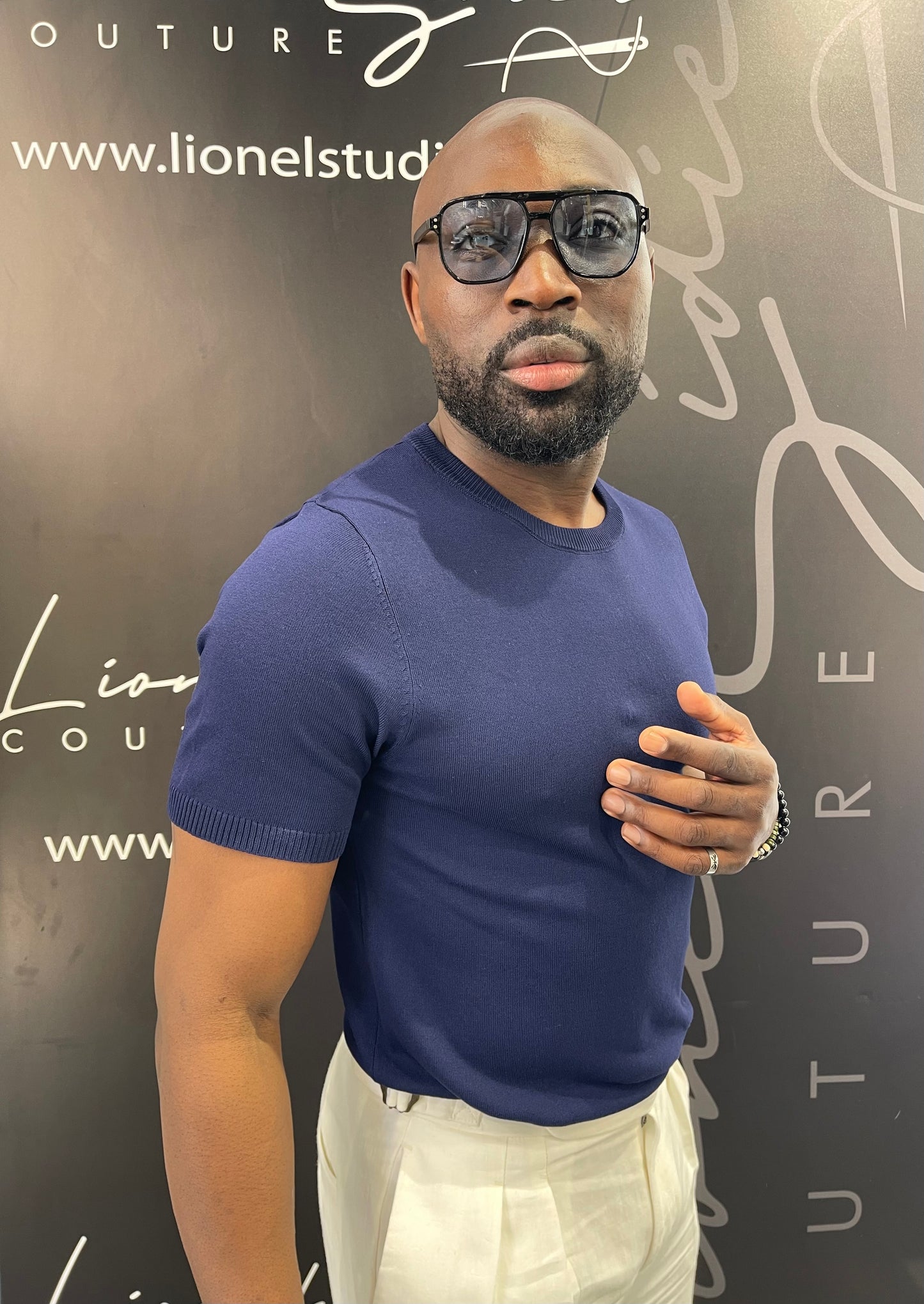 Tshirt blue a filo di cotone