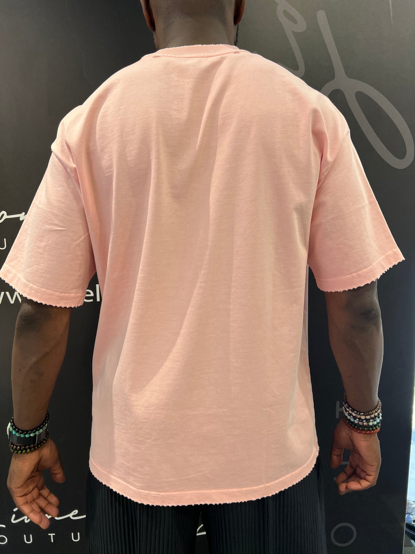 TSHIRT ROSA DIS MOI PARIS STAMPA NERA