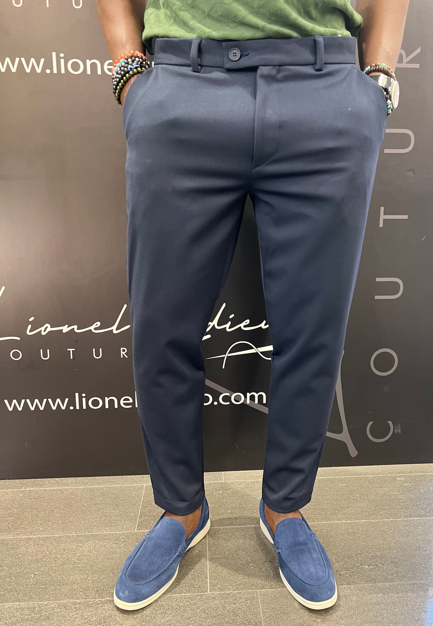 PANTALONI BLU CASUAL SLIM FIT