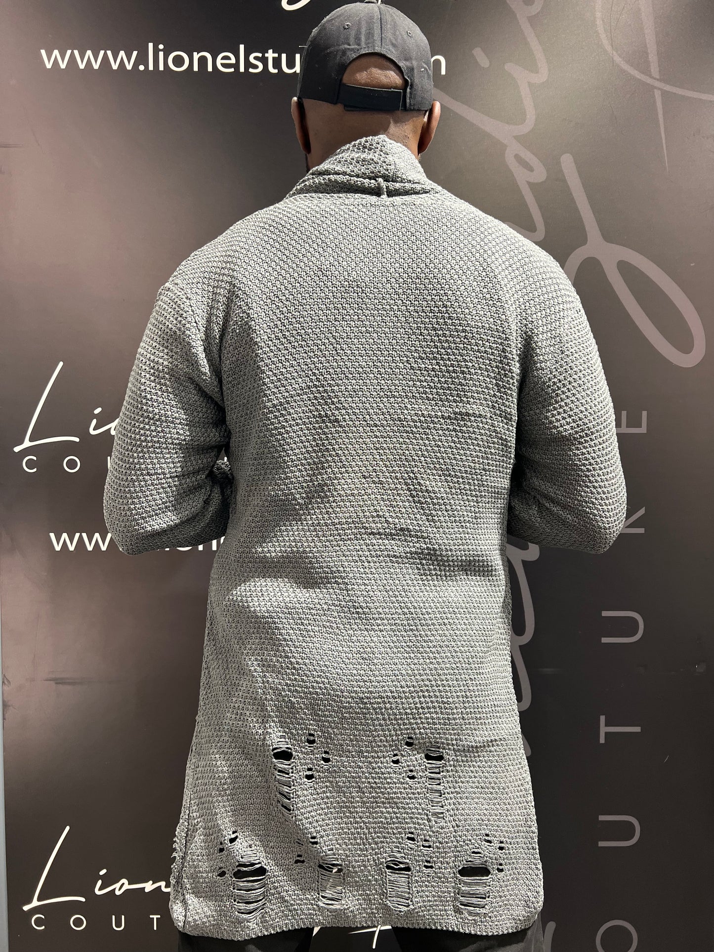 CARDIGAN GREY DESTROYED LIONEL STUDIO