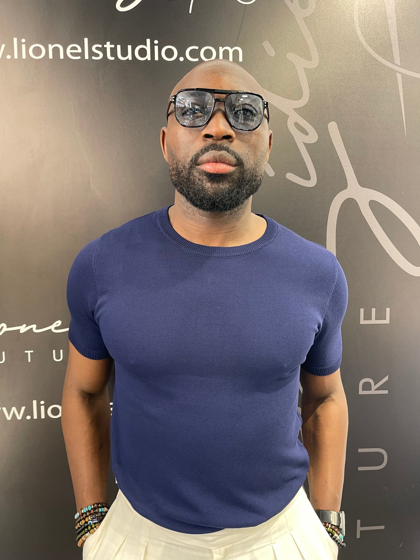 Tshirt blue a filo di cotone