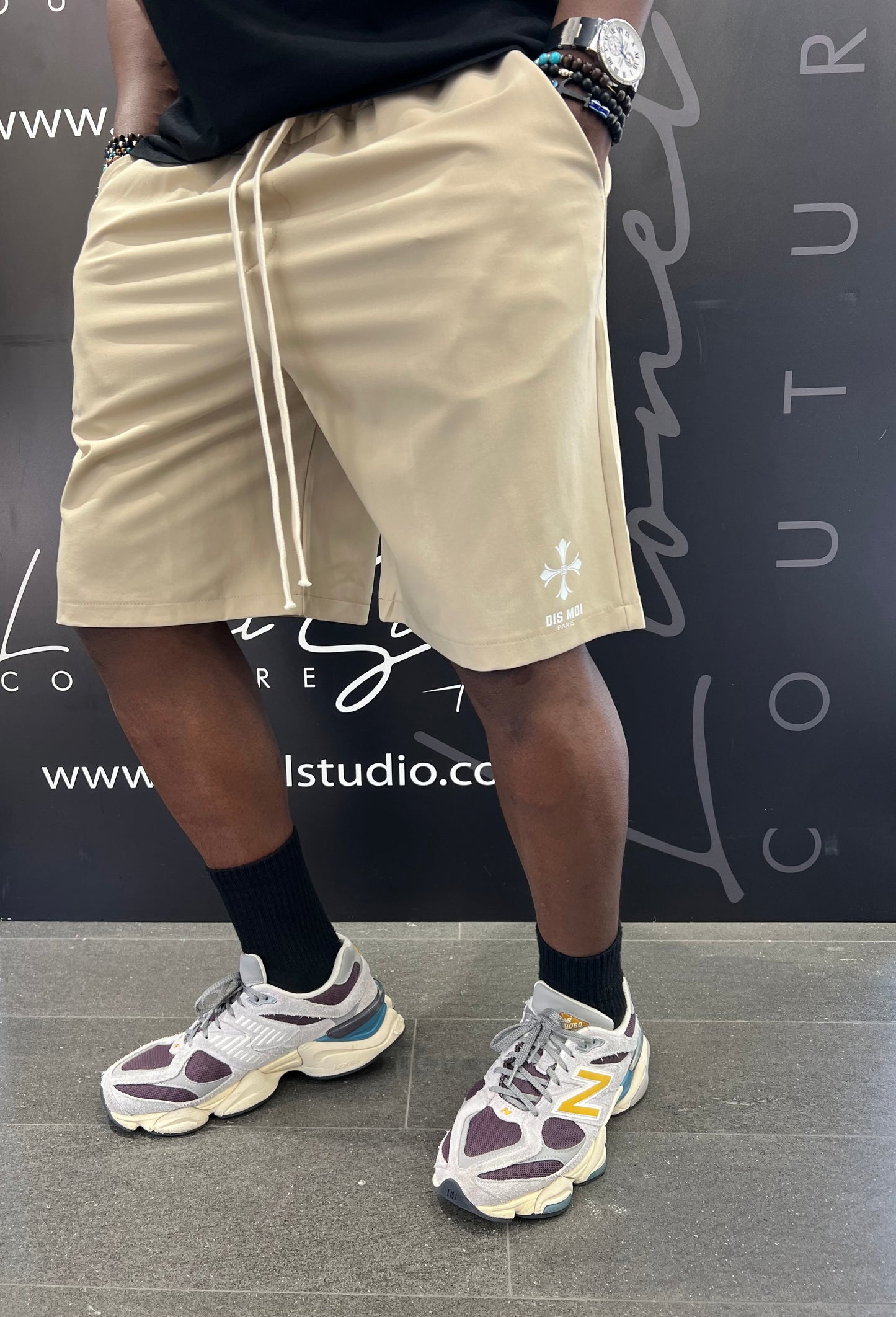 BERMUDA DIS MOI PARIS BEIGE CON CROCE