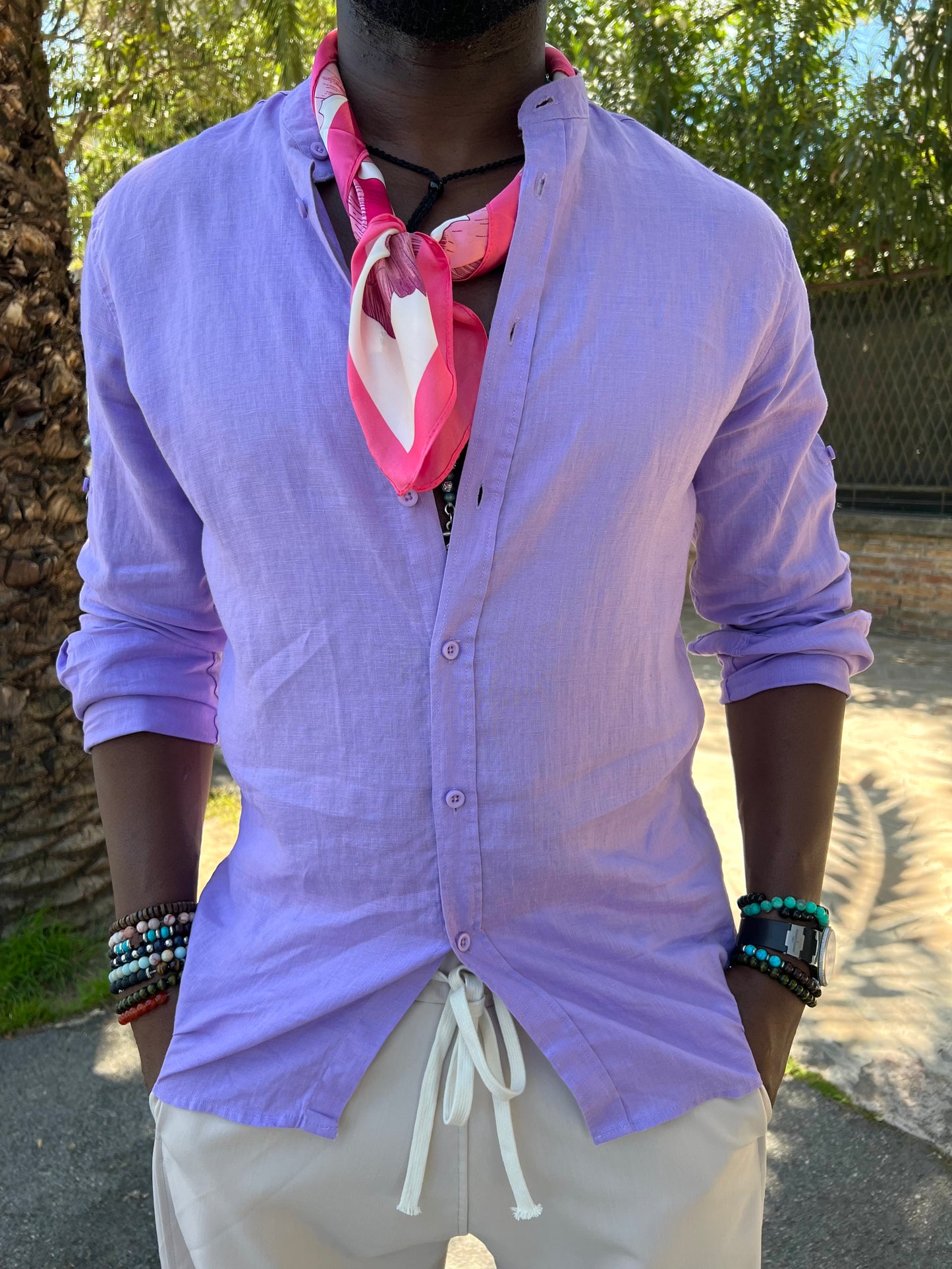 CAMICIA LINO LIONEL VIOLA