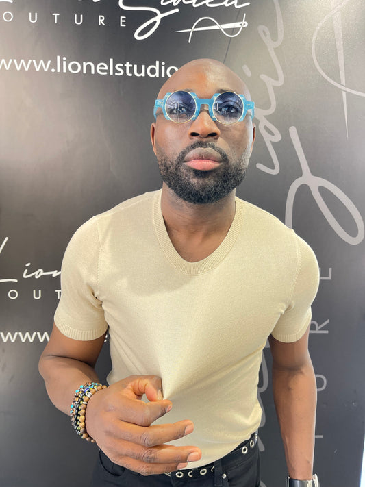 T-SHIRT BEIGE A FILO DI COTONE