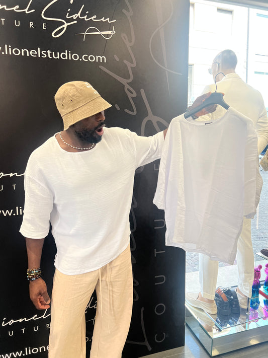 TSHIRT OVERSIZE LS STUDIO WHITE COTONE