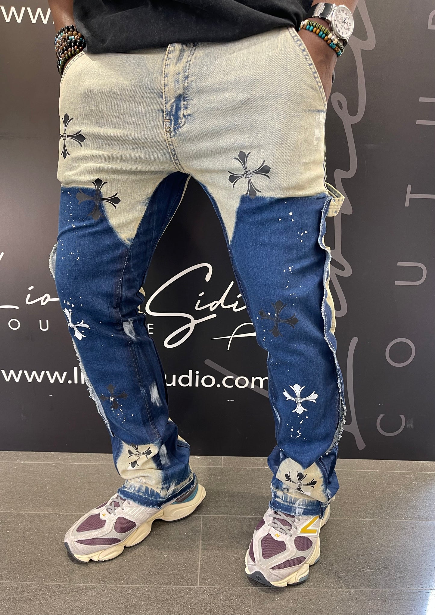 JEANS FLARE DIS MOI CON CROCE