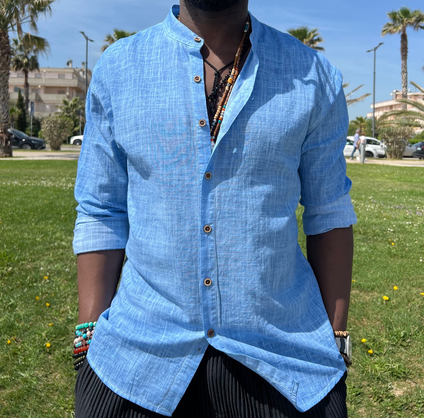 Camicia azzura coton