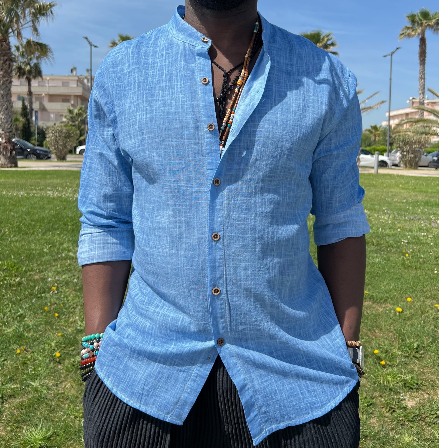 Camicia azzura coton