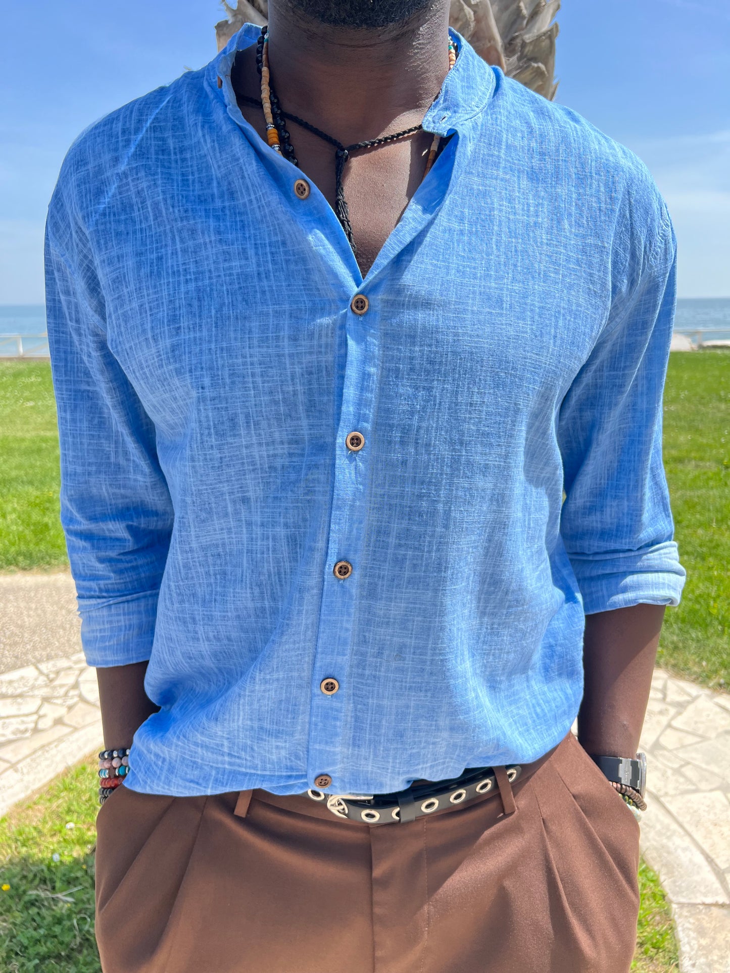 Camicia azzura coton